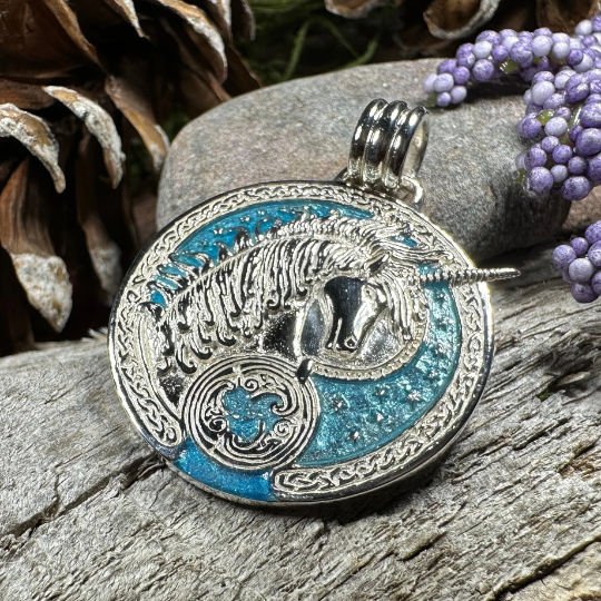 Celtic Unicorn Necklace in Sterling Silver