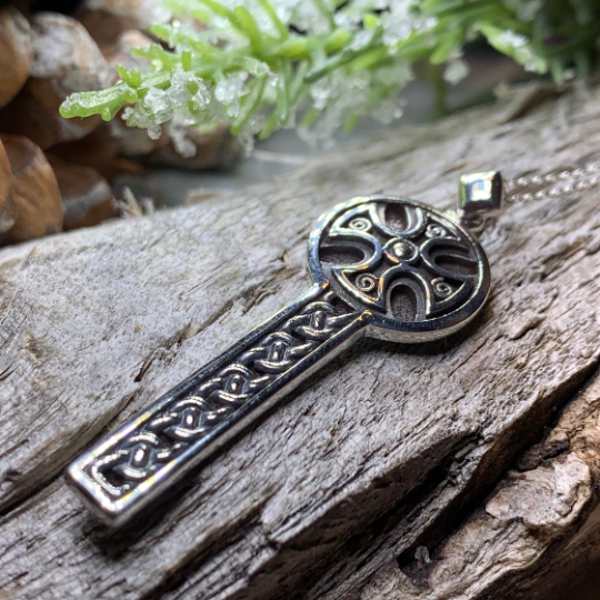 Canice Celtic Cross Necklace in Sterling Silver