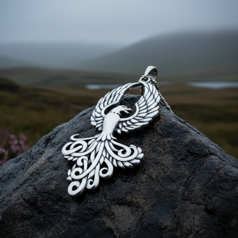 Glory of the Phoenix Necklace in Sterling Silver