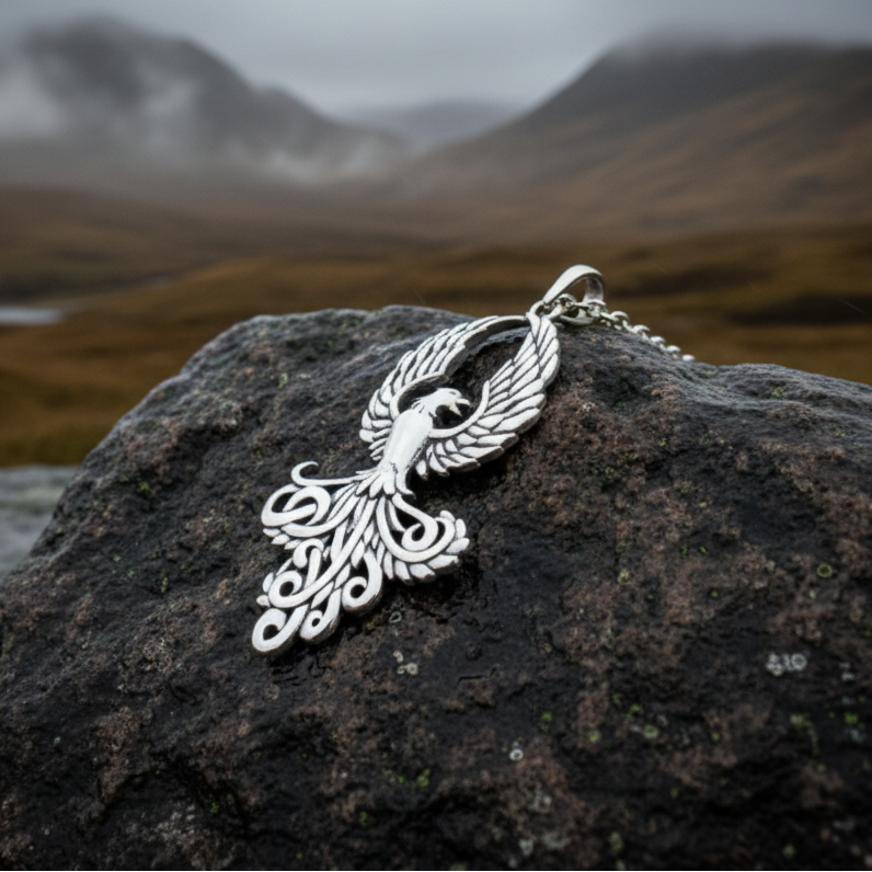Glory of the Phoenix Necklace in Sterling Silver
