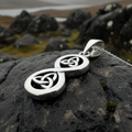 Trinity Knot Infinity Necklace in Sterling Silver
