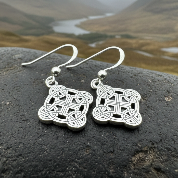 Mirna Celtic Knot Earrings in Sterling Silver