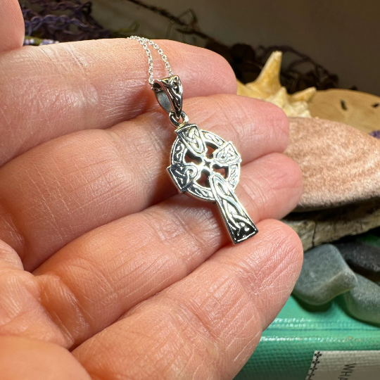 Dungloe Celtic Cross Necklace in Sterling Silver