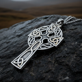 Cahal Large Celtic Cross Necklace in Sterling Silver