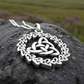 Evadne Trinity Knot Necklace in Sterling Silver