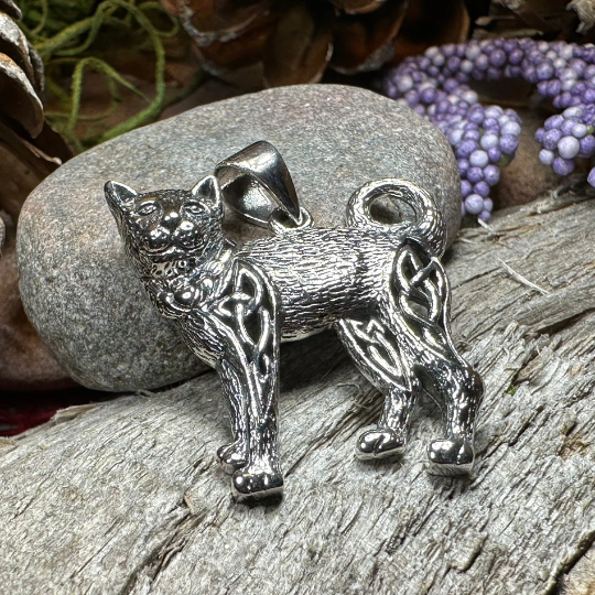 Tabitha Celtic Knot Cat Necklace in Sterling Silver