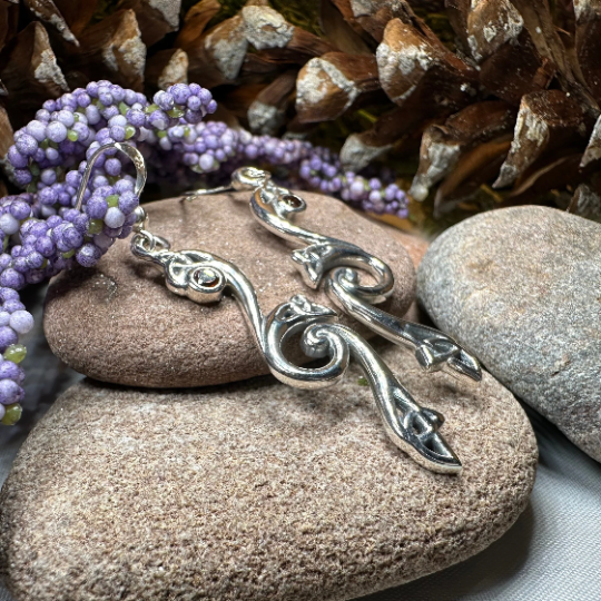 Graceful Celtic Trinity Knot Earrings in Sterling Silver