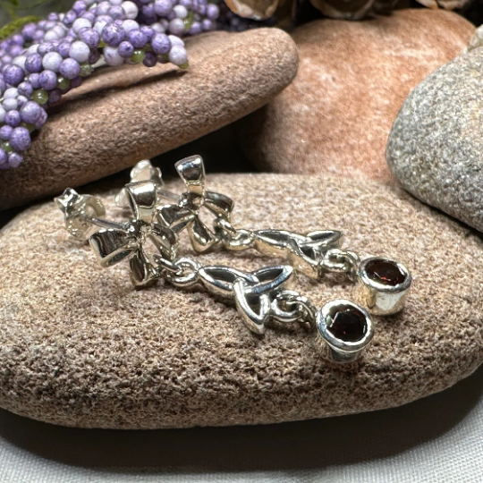 Joy Celtic Trinity Knot Earrings in Sterling Silver