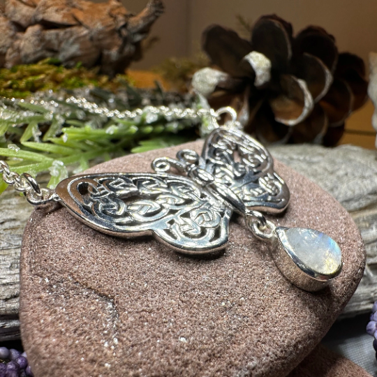 Meadow Celtic Butterfly Necklace in Sterling Silver