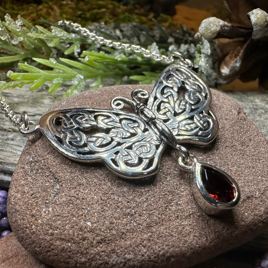 Meadow Celtic Butterfly Necklace in Sterling Silver