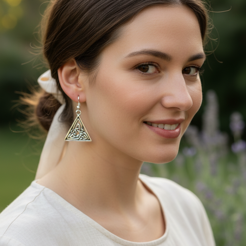 Bethan Celtic Knot Earrings in Sterling Silver