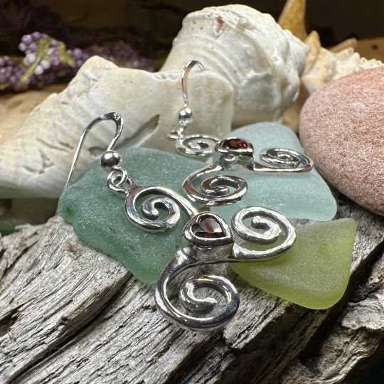 Triple Spiral Heart Earrings