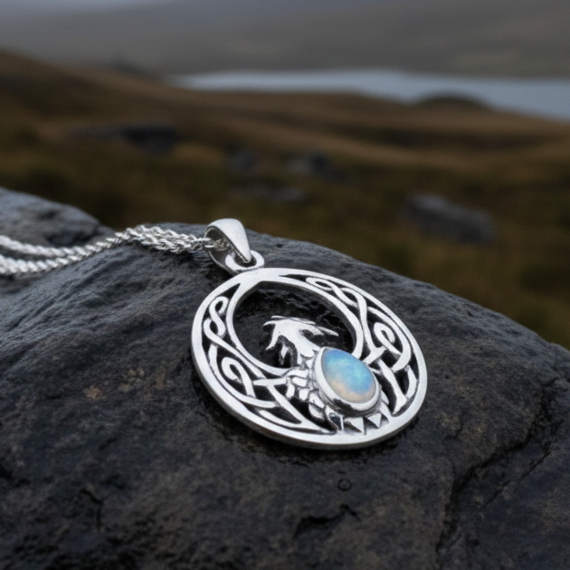 Celtic Phoenix Necklace in Sterling Silver
