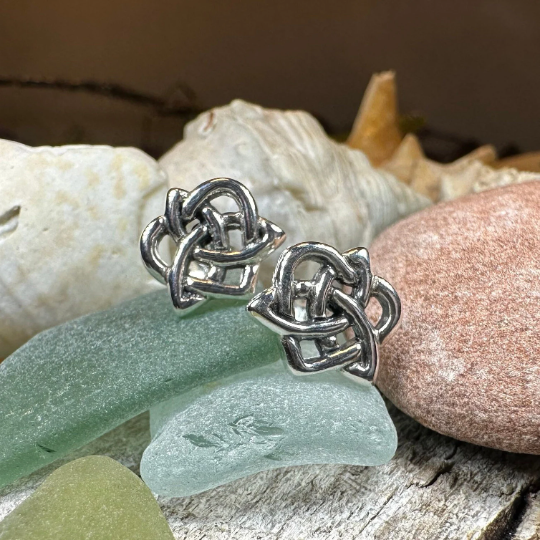 Sylvie Celtic Knot Stud Earrings in Sterling Silver