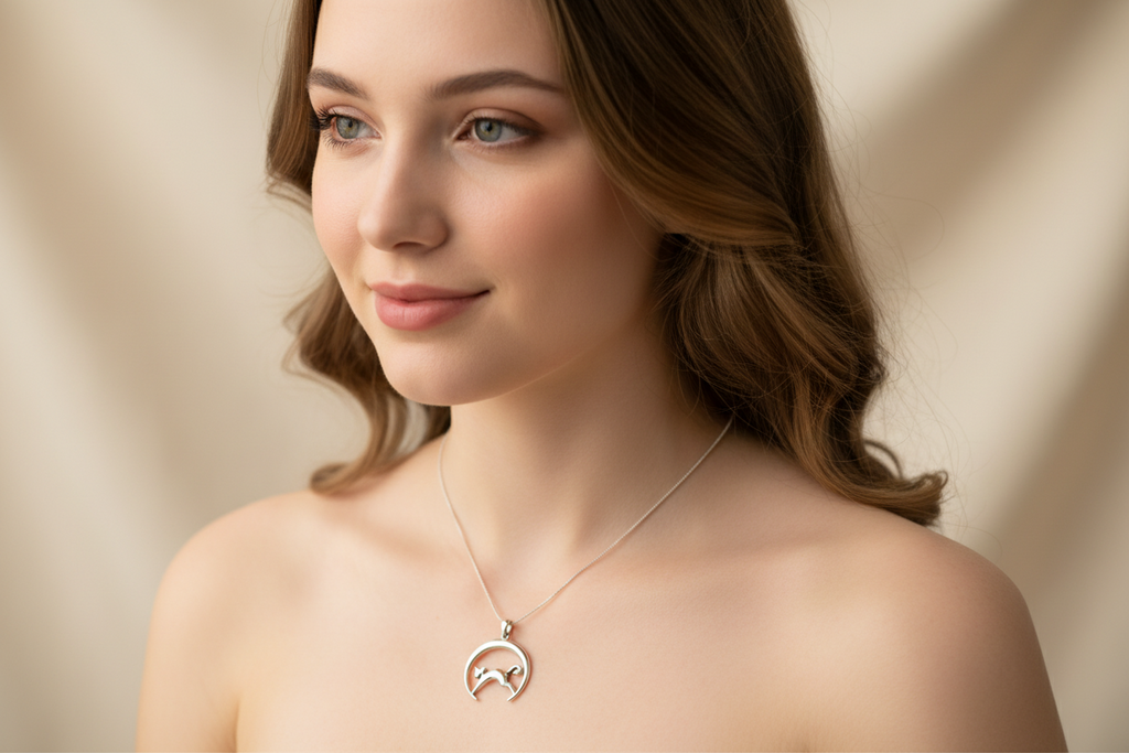 Crescent Moonrise Cat Necklace