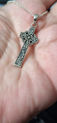 The Quinn Irish Harp Celtic Cross Necklace