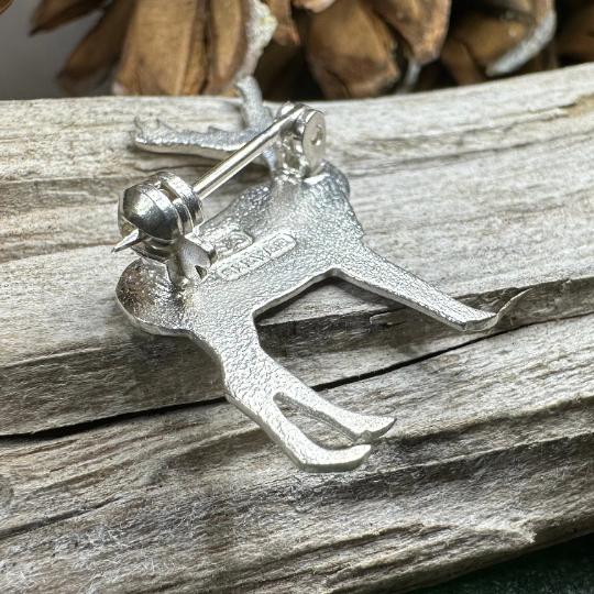 Sterling Silver Highland Stag Brooch - Handmade in Scotland