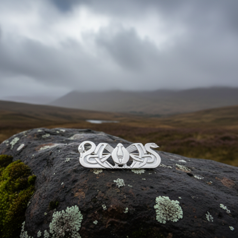 Sterling Silver Three Nornes Brooch - Handmade in Scotland