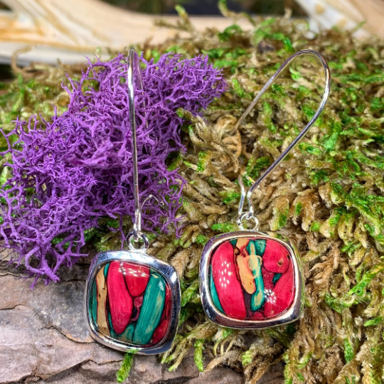 Heathergems Celtic Square Earrings - Handmade in Scotland