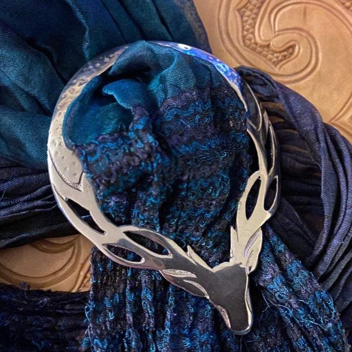 Pewter Stag Scarf Ring - Handmade in Scotland