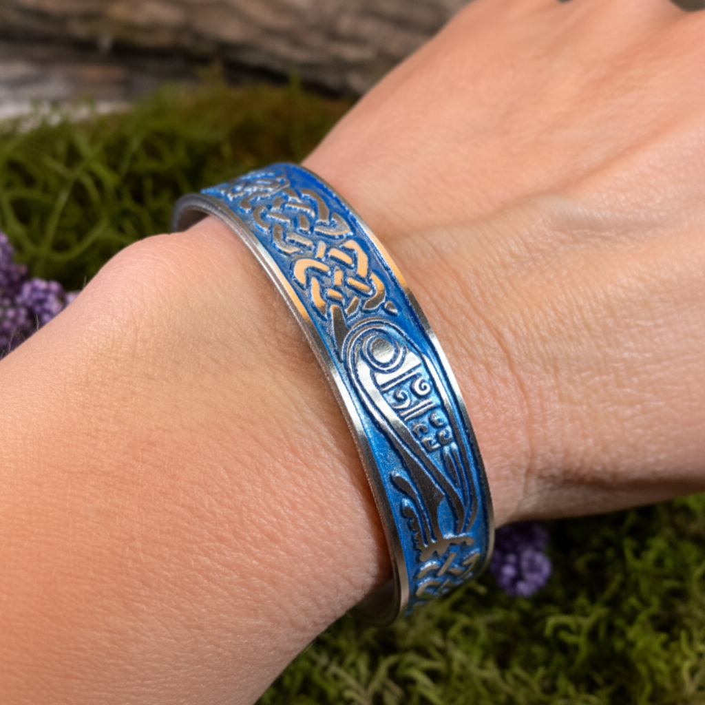 Celtic Raven Cuff Bracelet