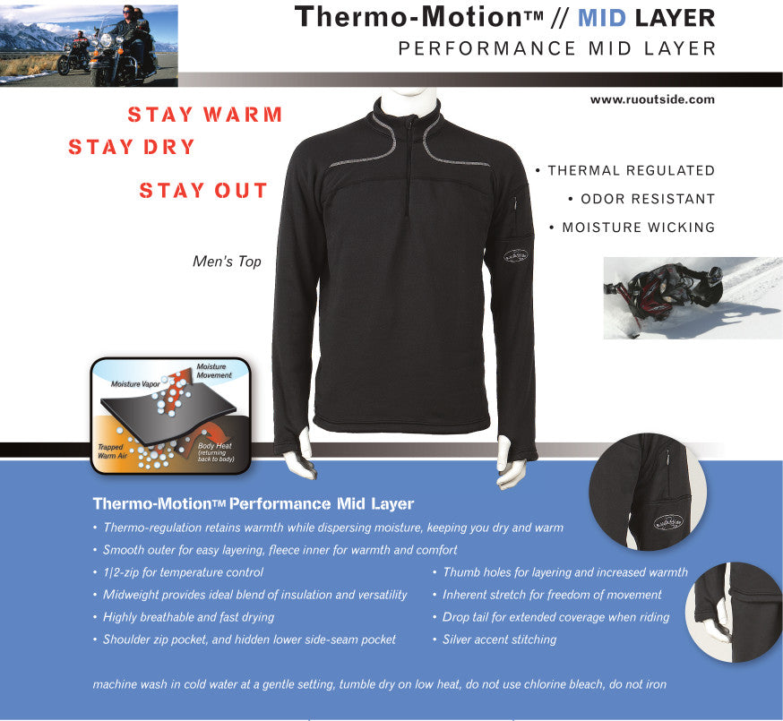 R.U. Outside Thermo-Motion™ Half-Zip Fleece Top for Men