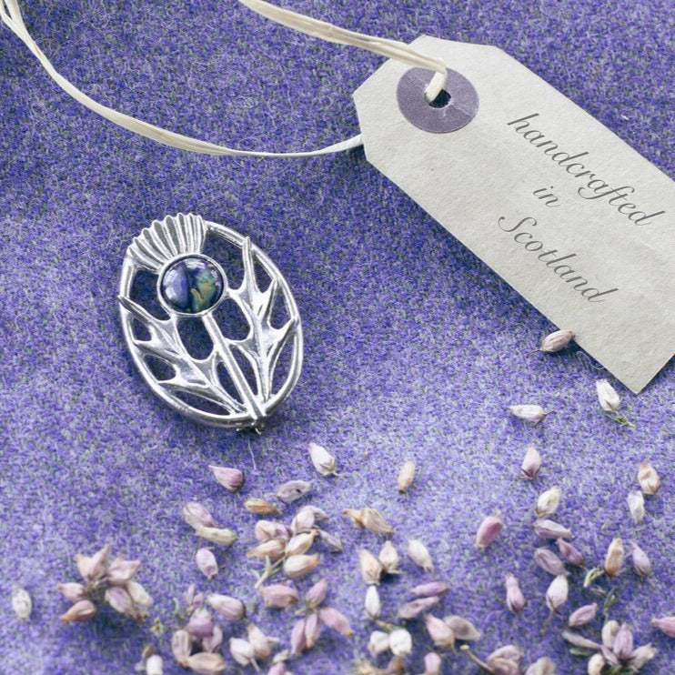 Scottish Heathergems Thistle Brooch - Handmade in Scotland