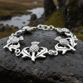 Cheerful Scottish Thistle Bracelet in Sterling Silver