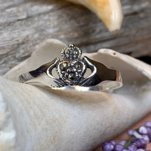 Donegal Irish Claddagh Ring with Sterling Silver