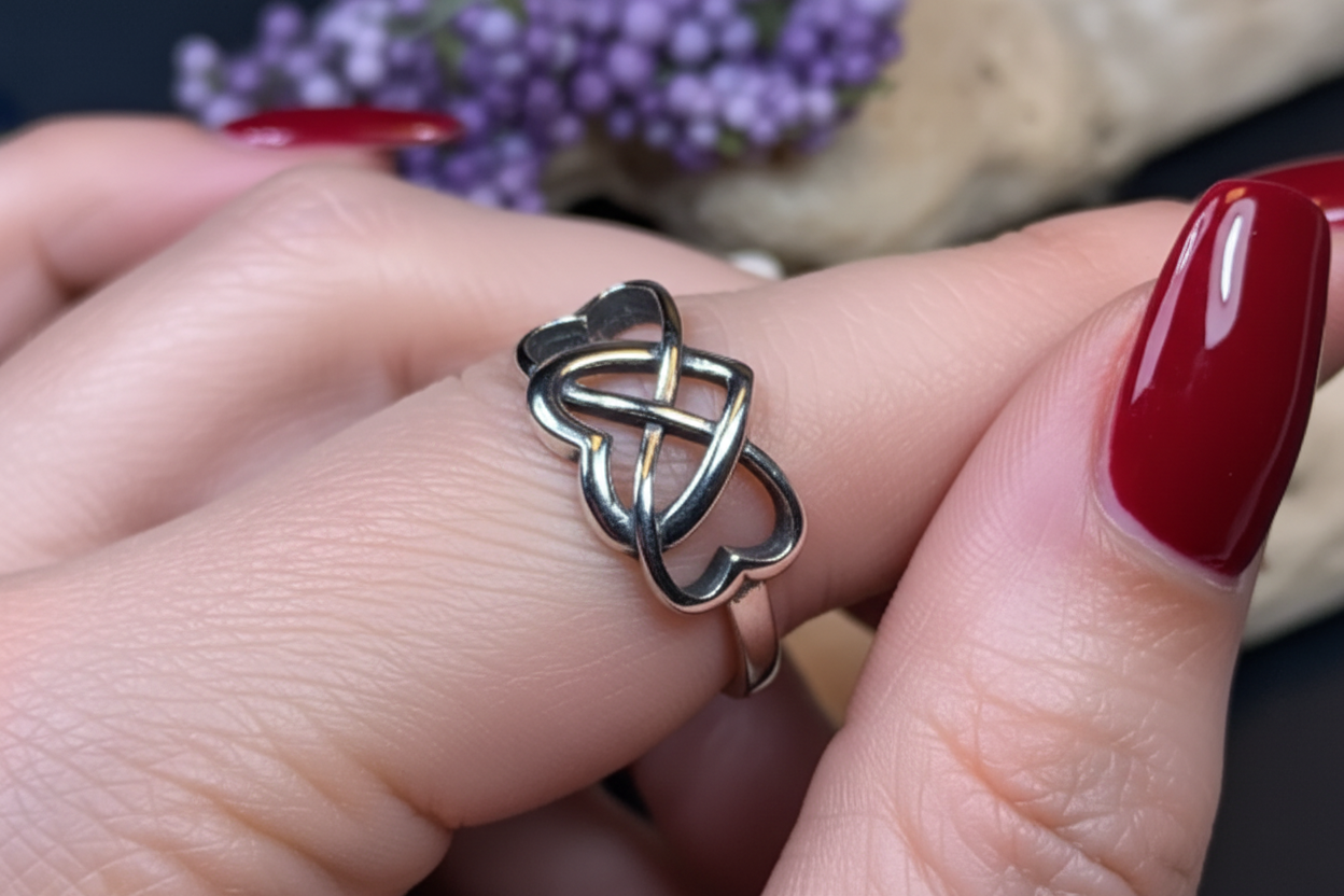 Milis Celtic Heart Ring in Sterling Silver