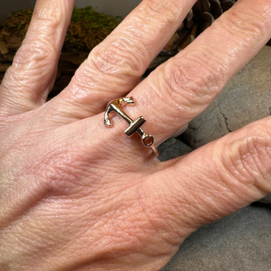 Rose Gold Hope Anchor Ring